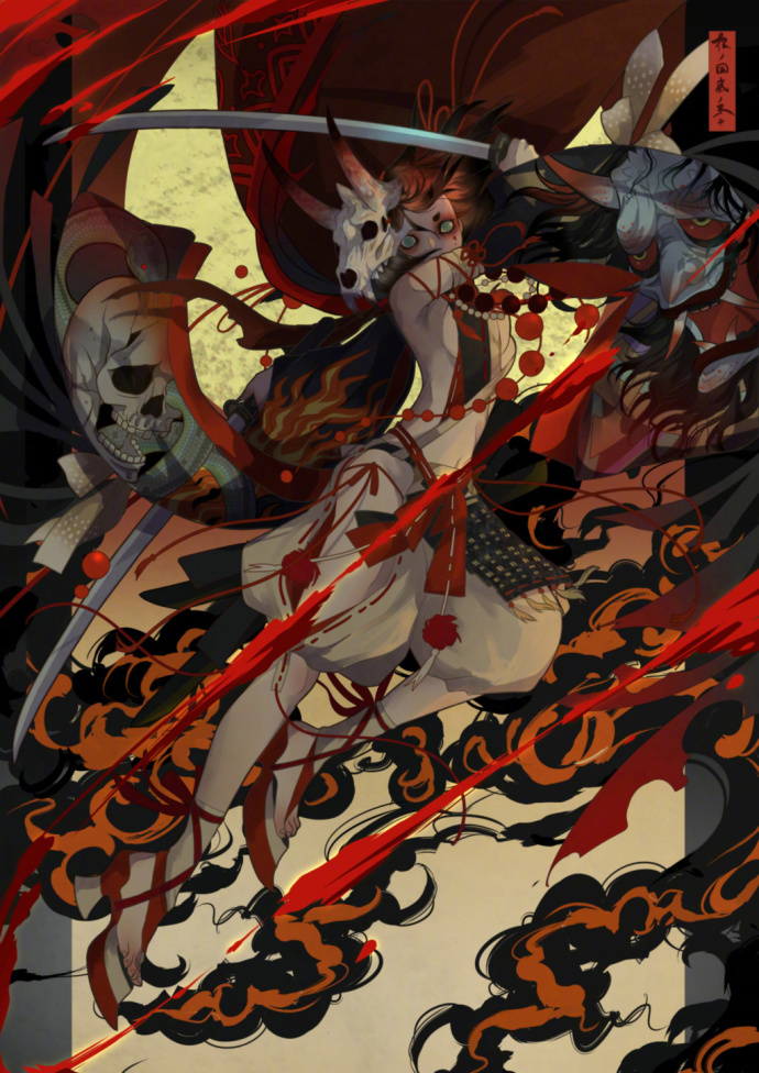 插画师七原しえ ,pid=114086 67676767~妖气满满的一组和风