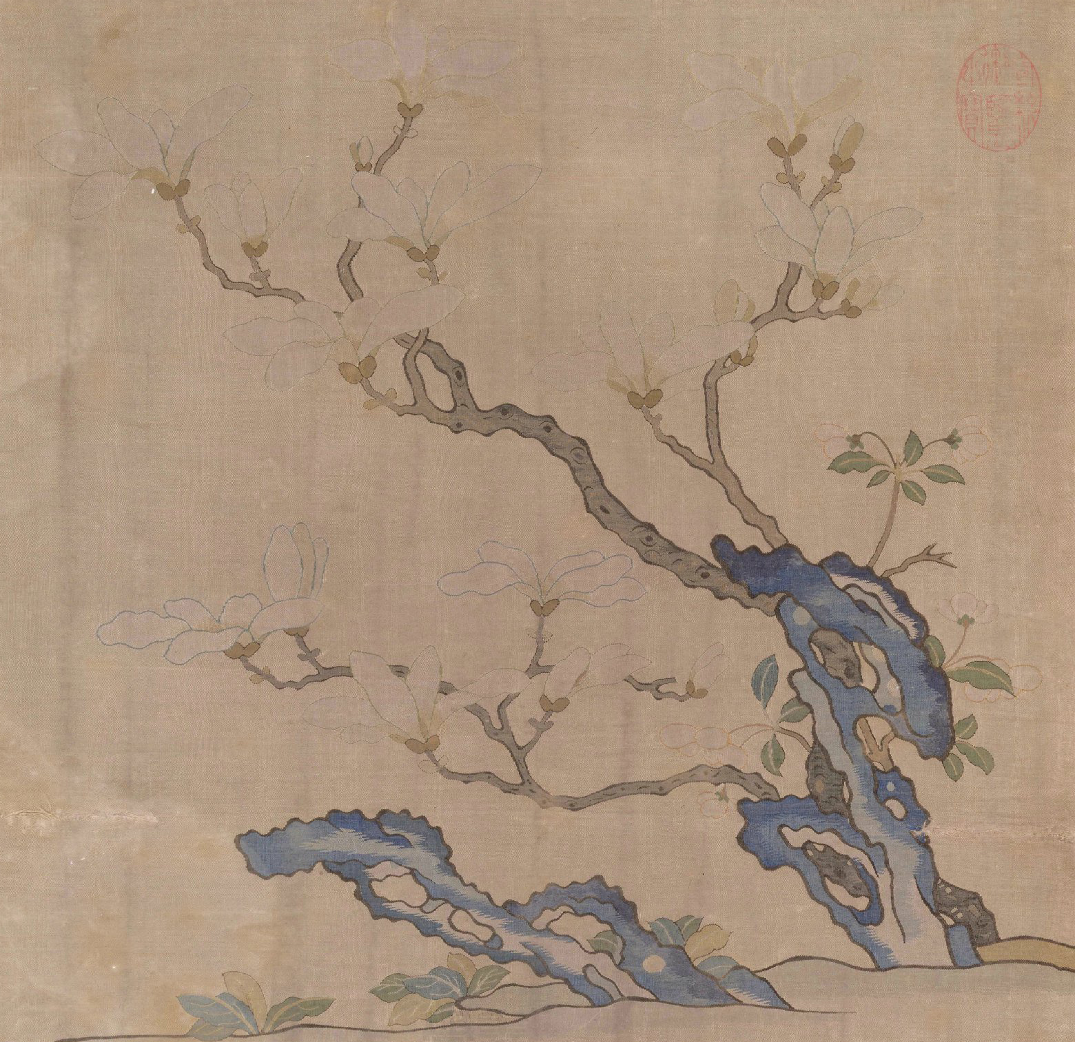 明·佚名《缂丝花卉册》故宫藏织绣画（12开），高清大图|缂丝花卉册|绣画|佚名|蝴蝶花|秋海棠_新浪新闻
