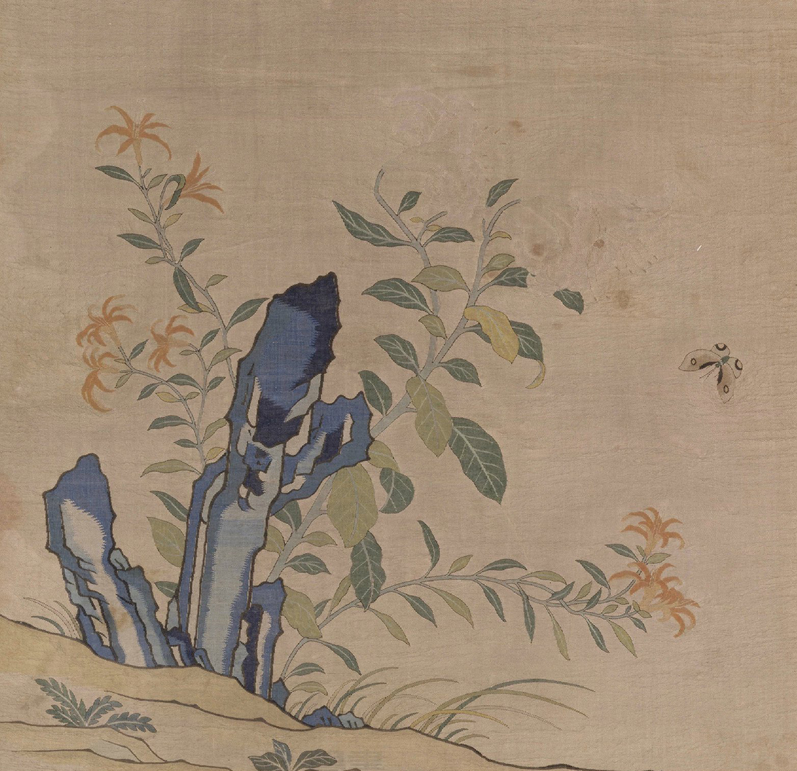 明·佚名《缂丝花卉册》故宫藏织绣画（12开），高清大图|缂丝花卉册|绣画|佚名|蝴蝶花|秋海棠_新浪新闻