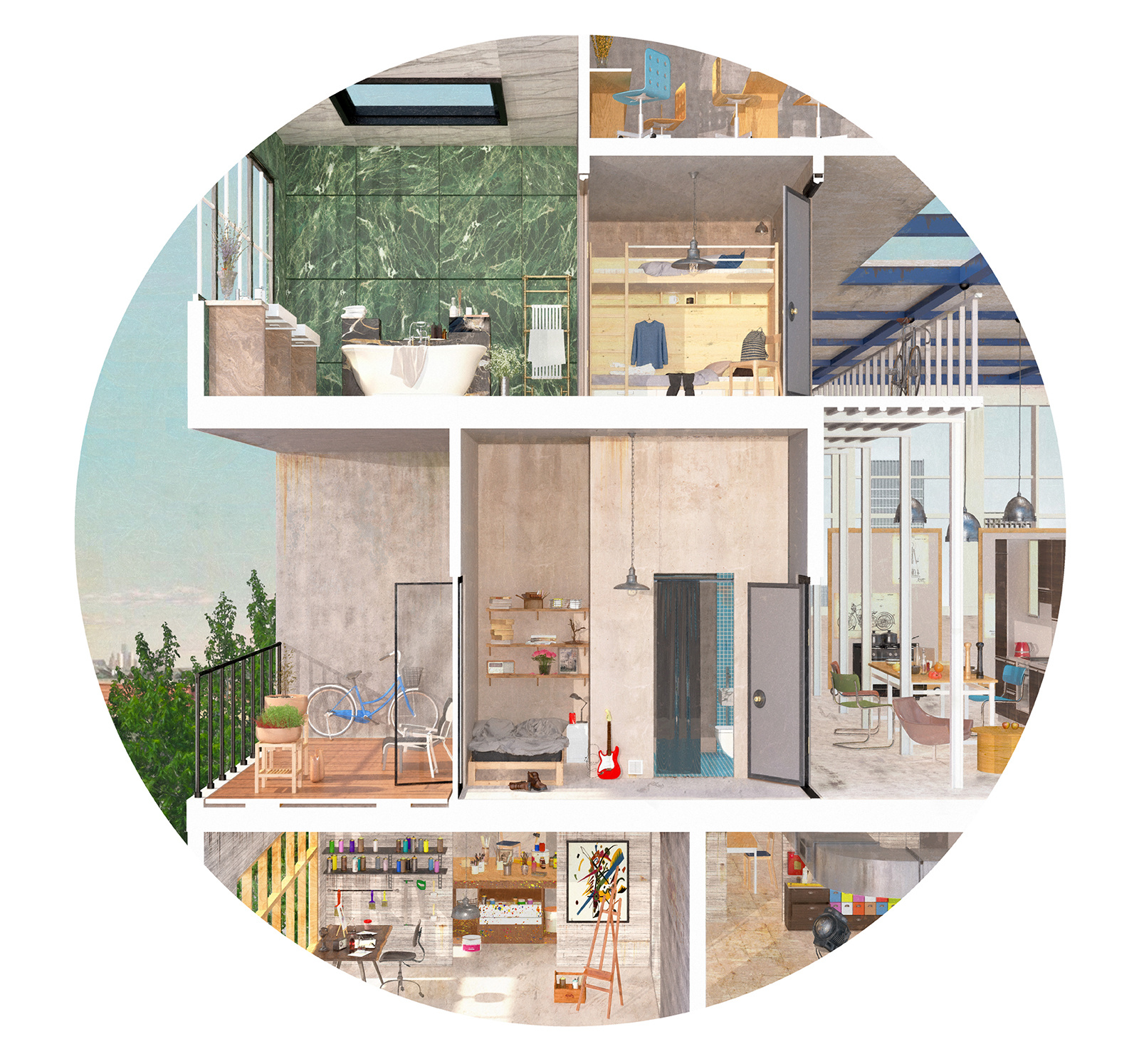 还觉得你的剖透视图纸单调吗