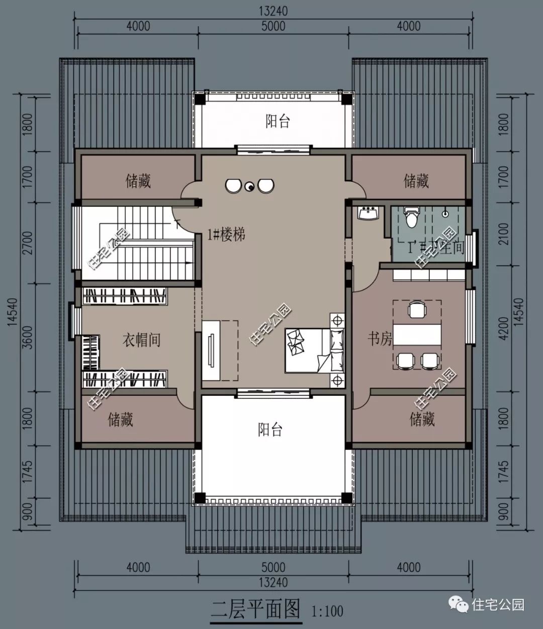 农村30万自建别墅13x14米2层6卧2厅4储藏室养老房的最佳选择
