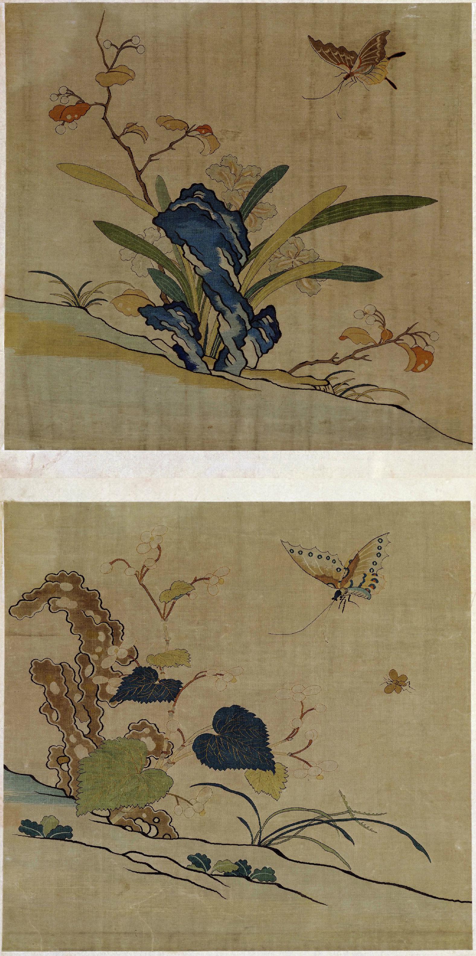 明·佚名《缂丝花卉册》故宫藏织绣画(12开),高清大图
