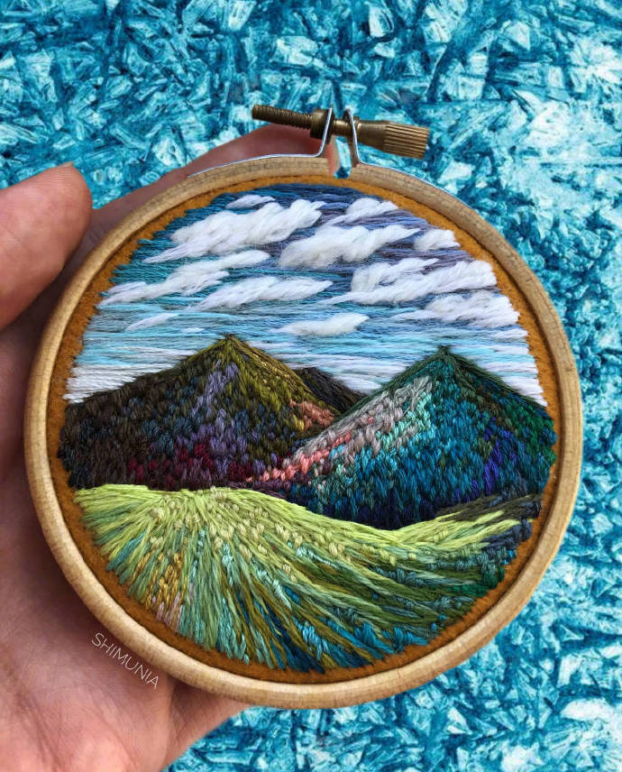 针法粗犷的刺绣风景 | 来自于俄罗斯刺绣艺术家薇拉·西蒙尼亚(vera