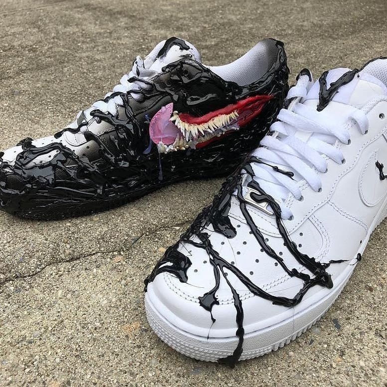 真硬核定制被毒液侵蚀的nike小白鞋太逼真了