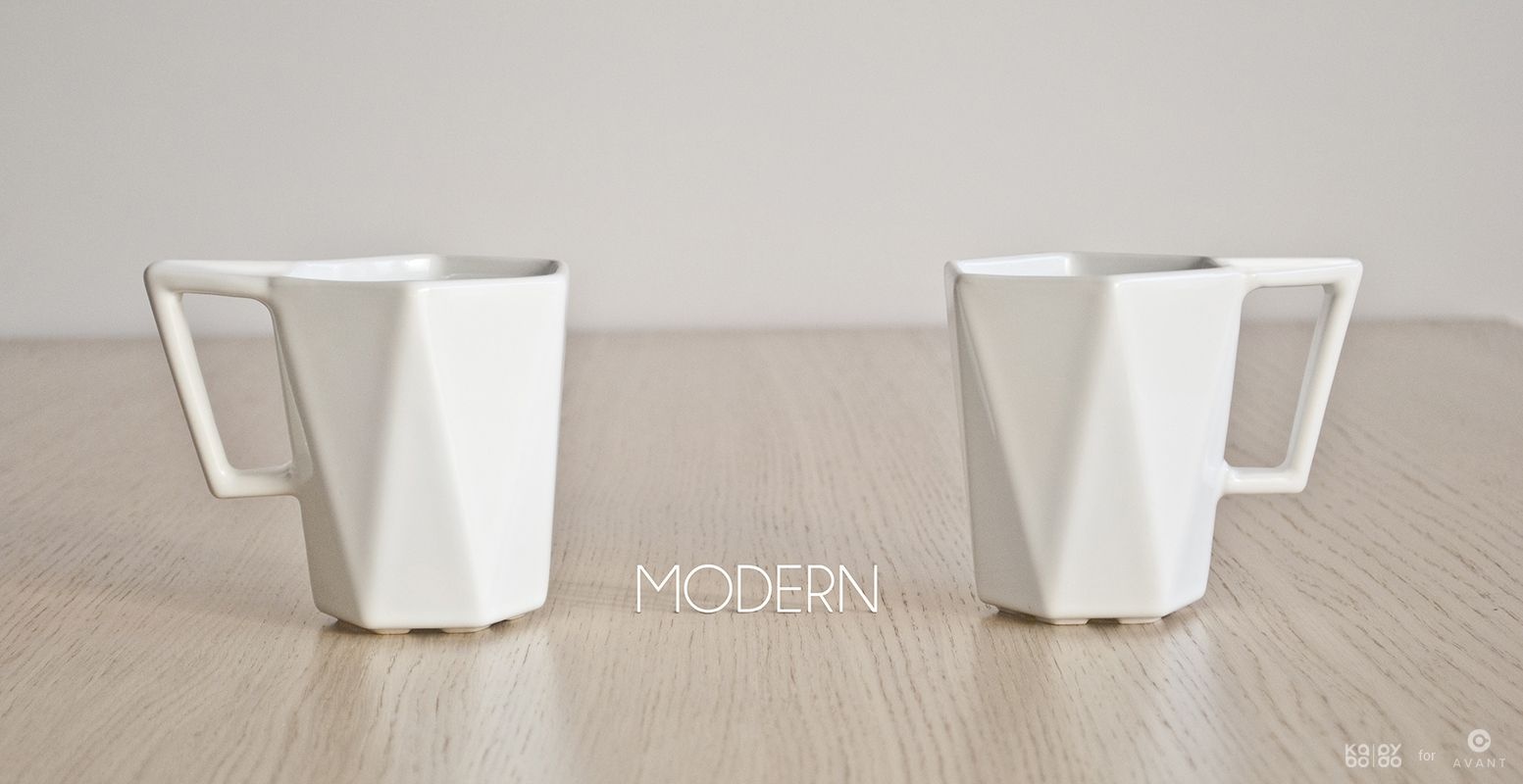 受建筑几何实体启发而设计的现代水杯