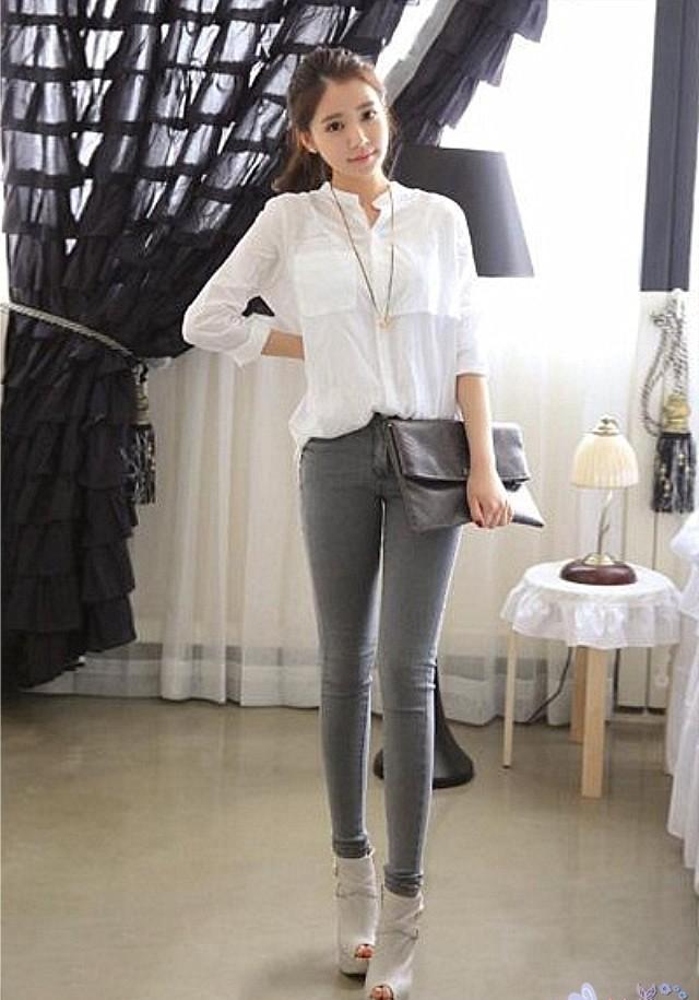 紧身牛仔裤配衬衫, 穿对了照样又美又帅气