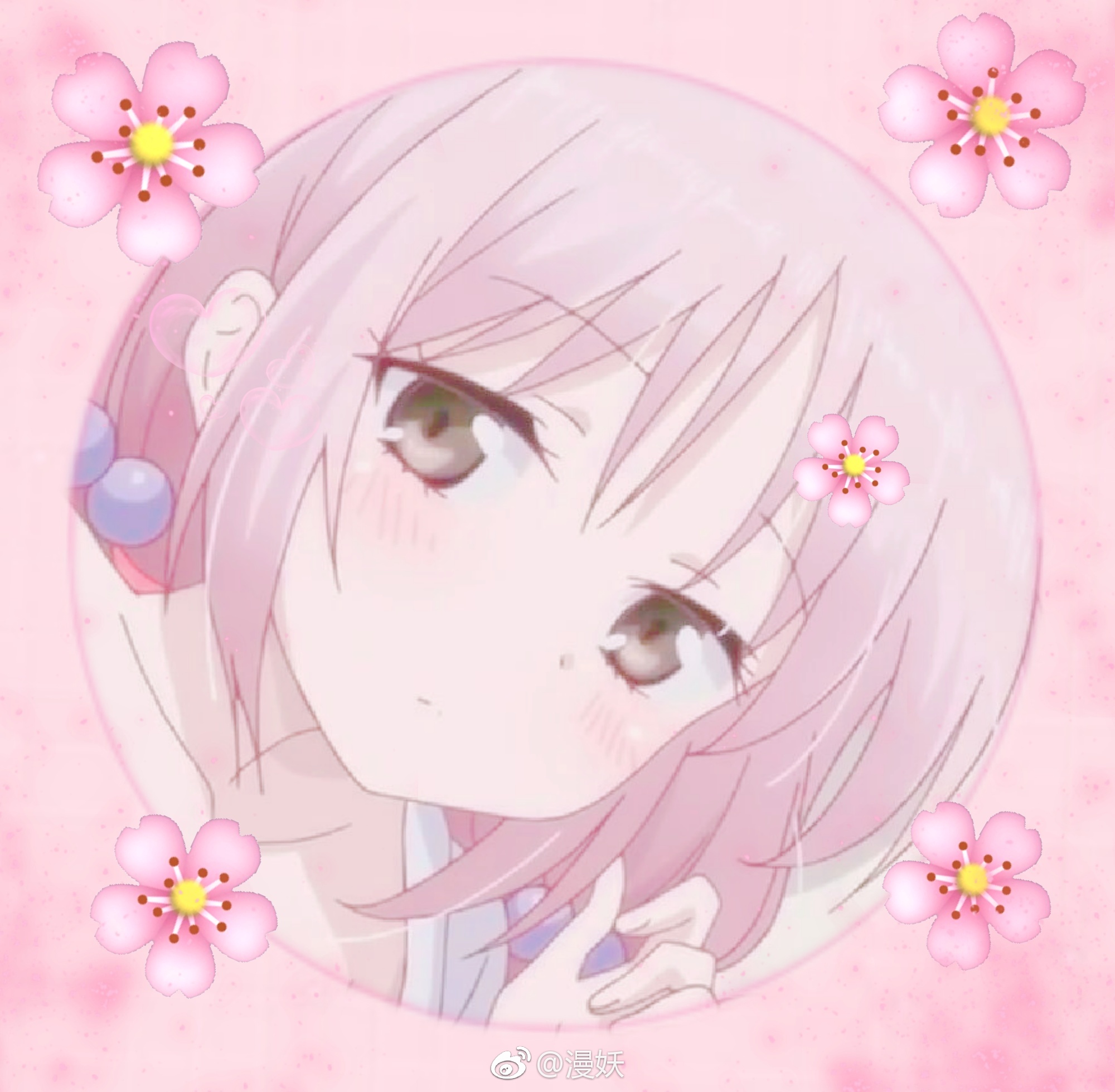 77动漫头像萌妹头像粉色系aliceoralice吃货少女流叶77