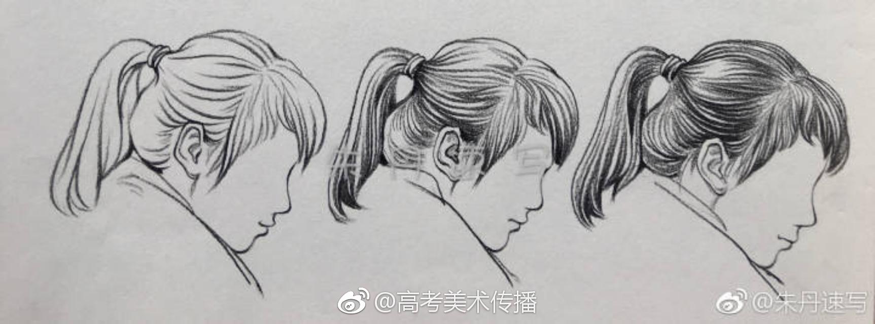 头发画法步骤图在这里转发收藏作品来自朱丹速写