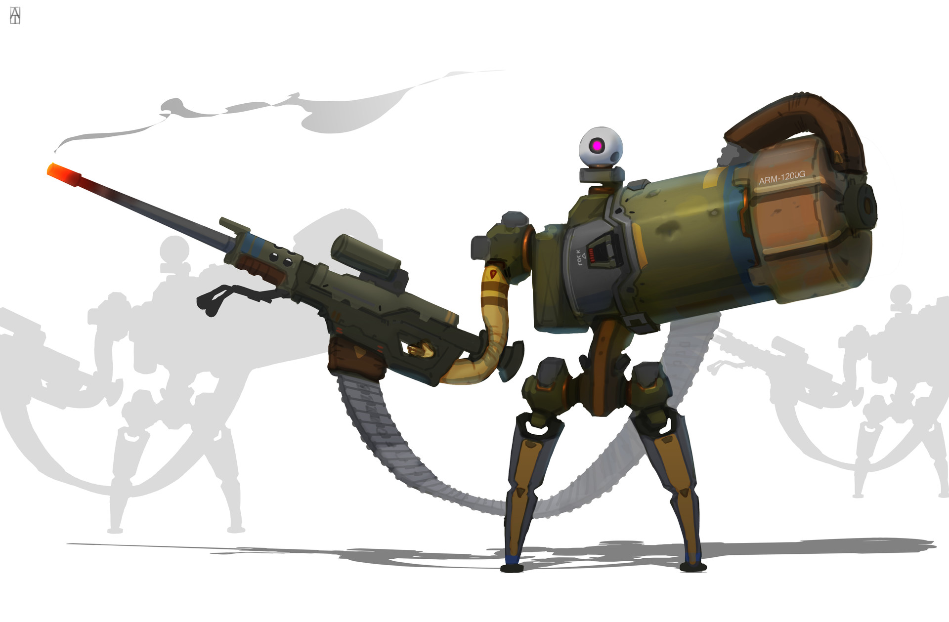 科幻机械类机器人原画设计.