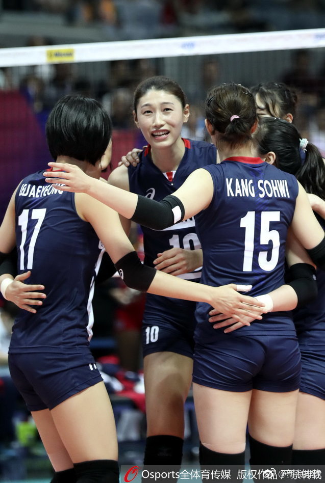 韩国女排在大比分1-2,决胜局3-7落后情况下实现逆转