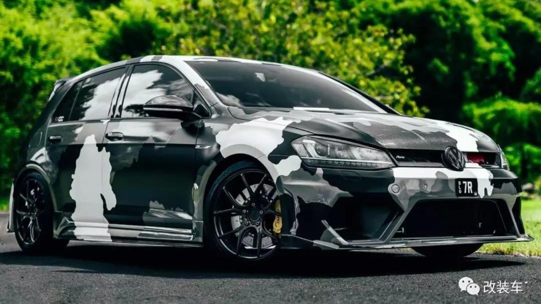 迷彩涂装大众高尔夫r,不仅能撩妹更是直线加速利器!