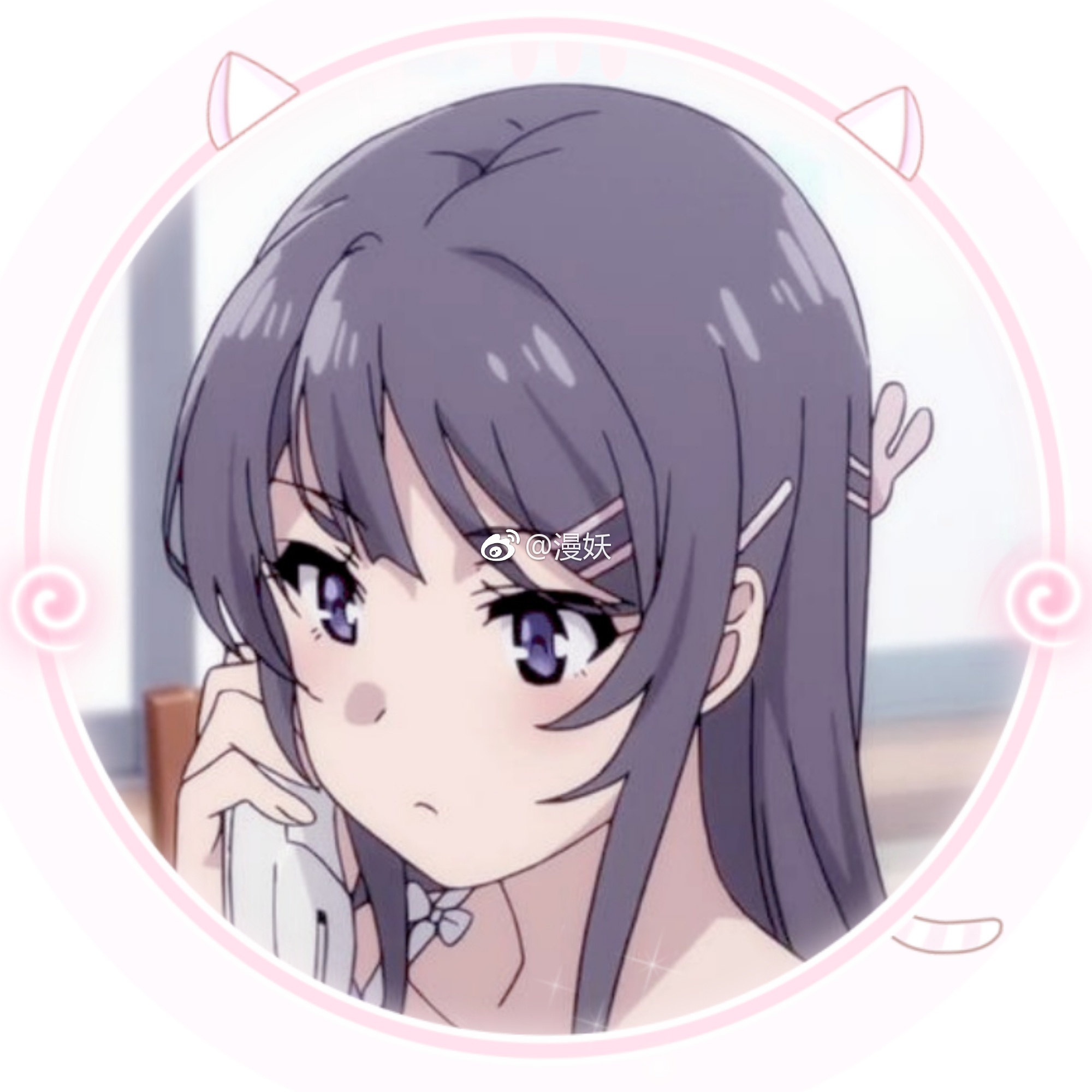 77动漫头像丨自截青春期猪头樱岛麻衣77等待咲太的学姐打电话