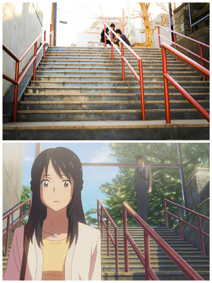 新海诚动画《你的名字》真实场景与电影截图