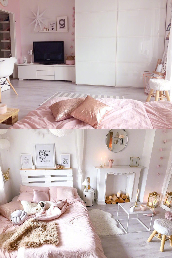 粉色少女系房间设计.