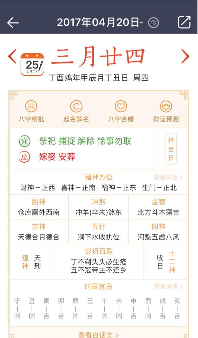 2017年4月20日|中华万年历·每日宜忌预告|万年历|煞神|黄历_新浪新闻