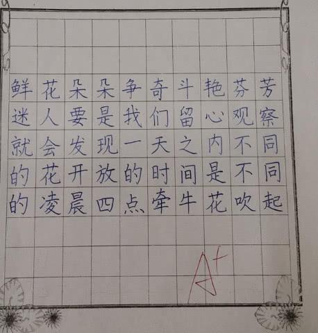 小学生的字堪比"印刷体",父母看了连声称赞,老师给100分