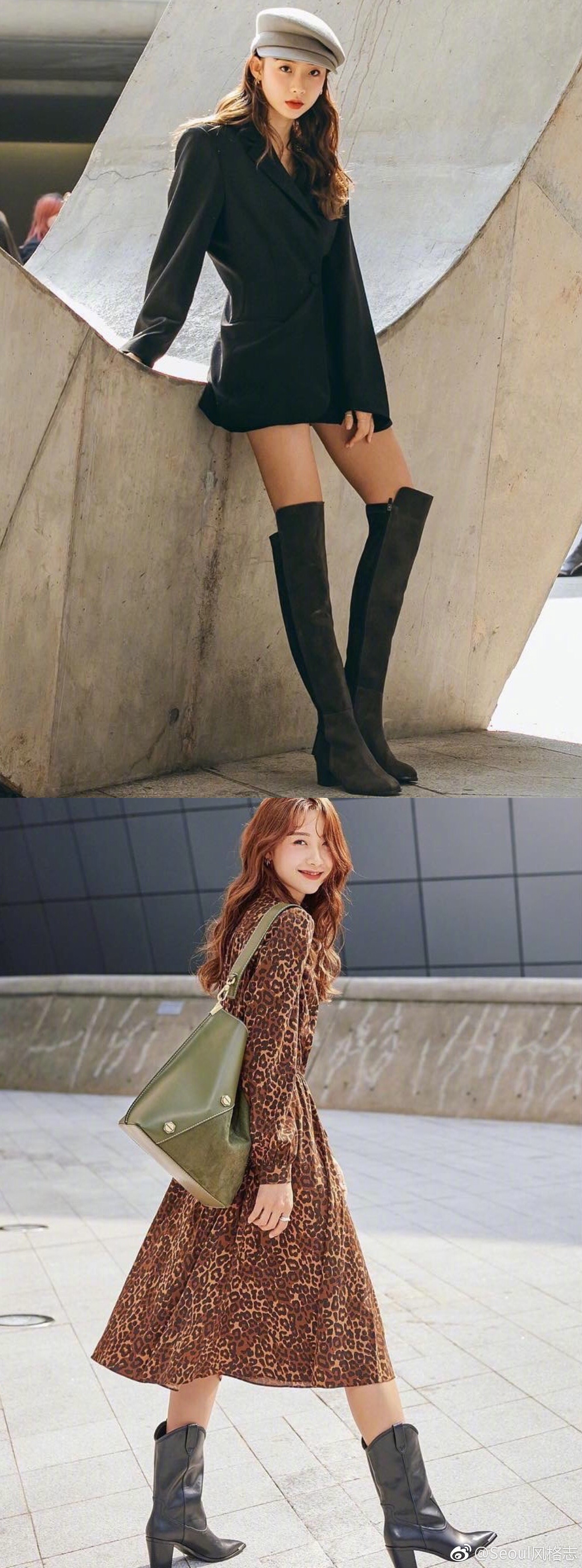 韩国模特jellabee的秋冬日常穿搭,时髦百搭又极具满满少女活力