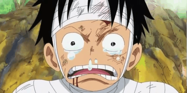 海贼王路飞伤心流泪的时刻男人哭吧哭吧不是罪