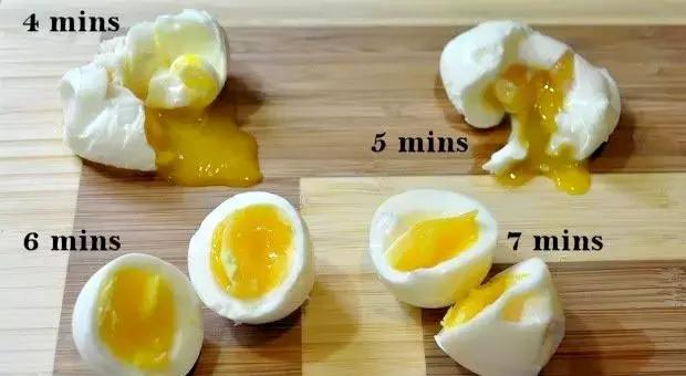 煮鸡蛋,4-7分钟不同的形态