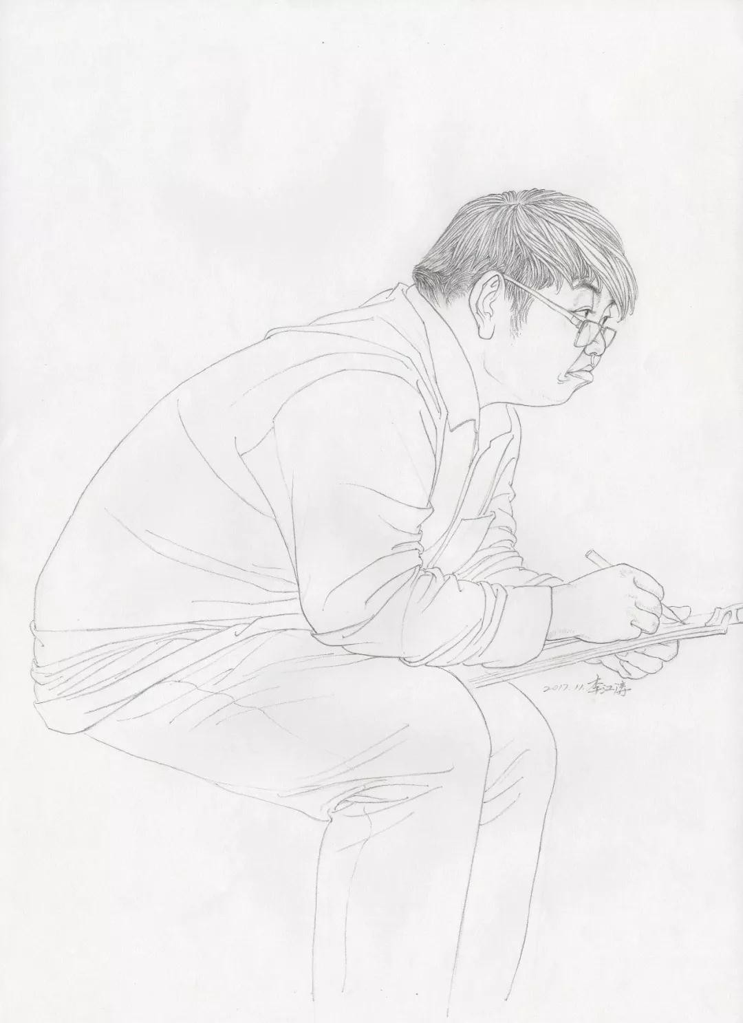 李江涛线描画作欣赏