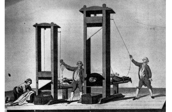 路易十六改进一种恐怖刑具,得意洋洋,不料自己做了刑具下的亡魂