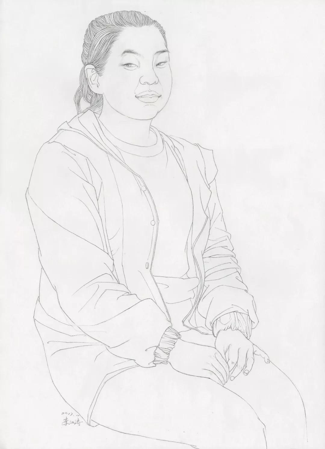 李江涛线描画作欣赏