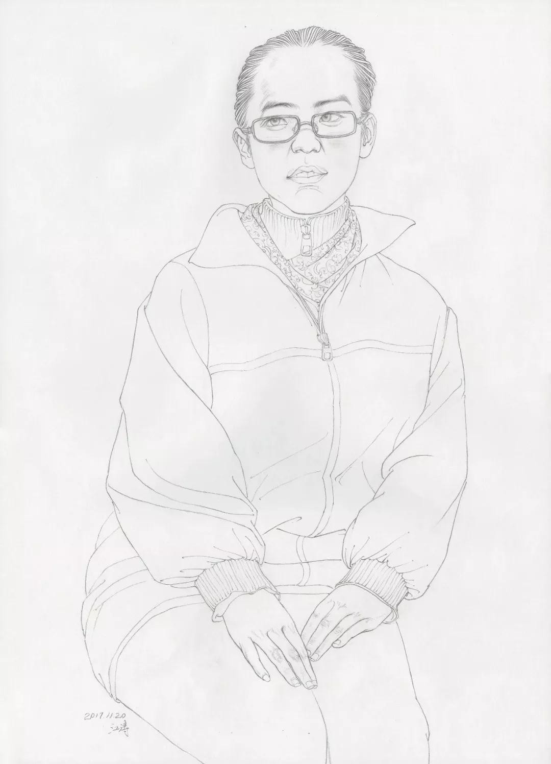 李江涛线描画作欣赏