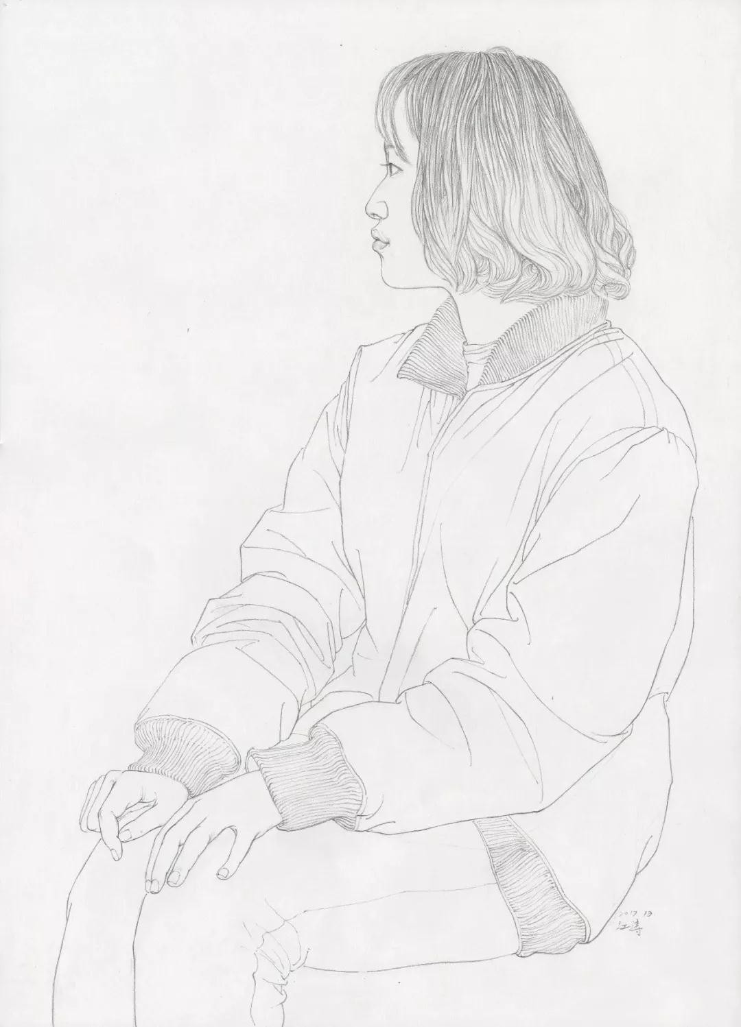 李江涛线描画作欣赏