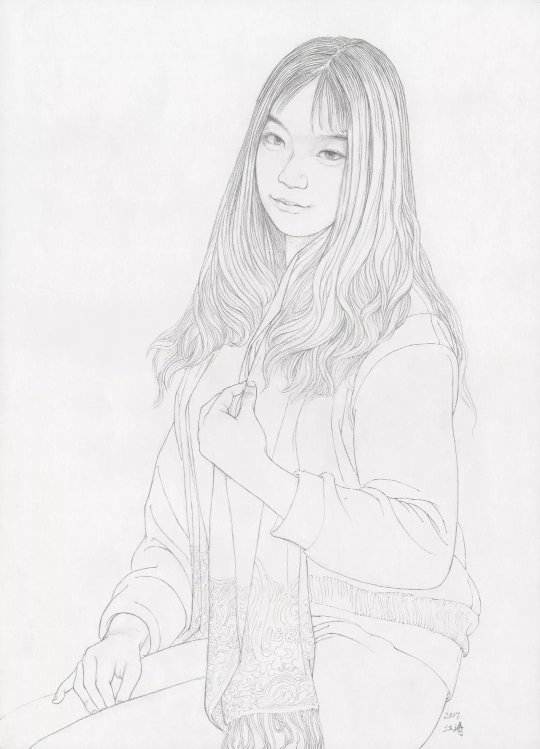 李江涛线描画作欣赏