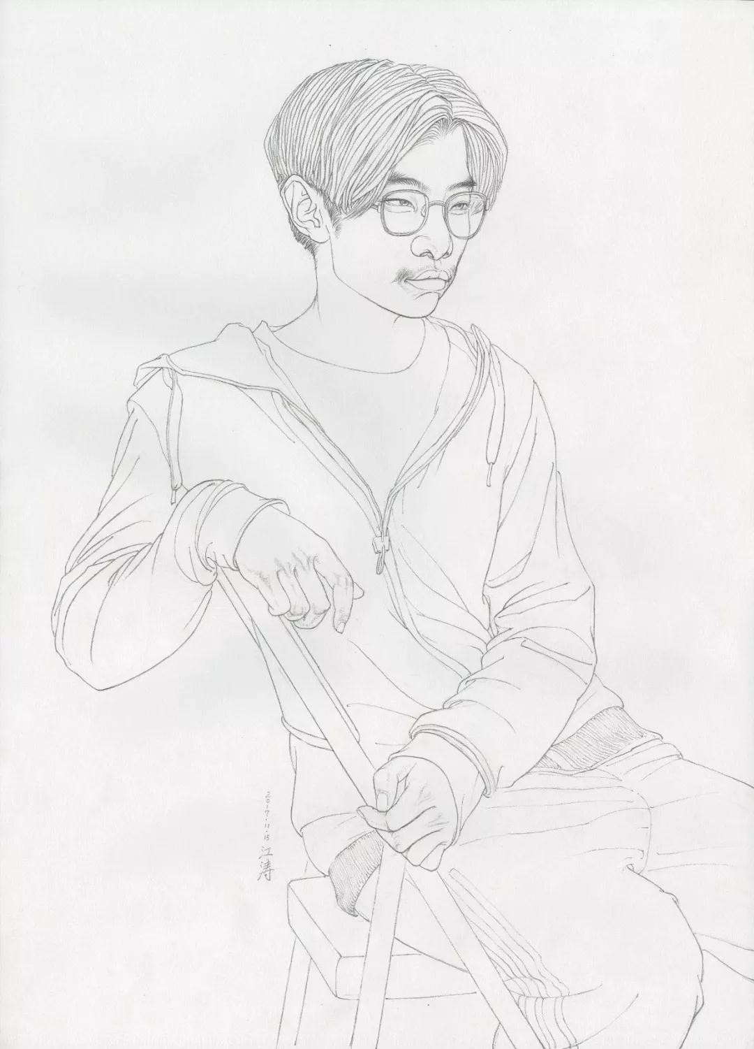 李江涛线描画作欣赏