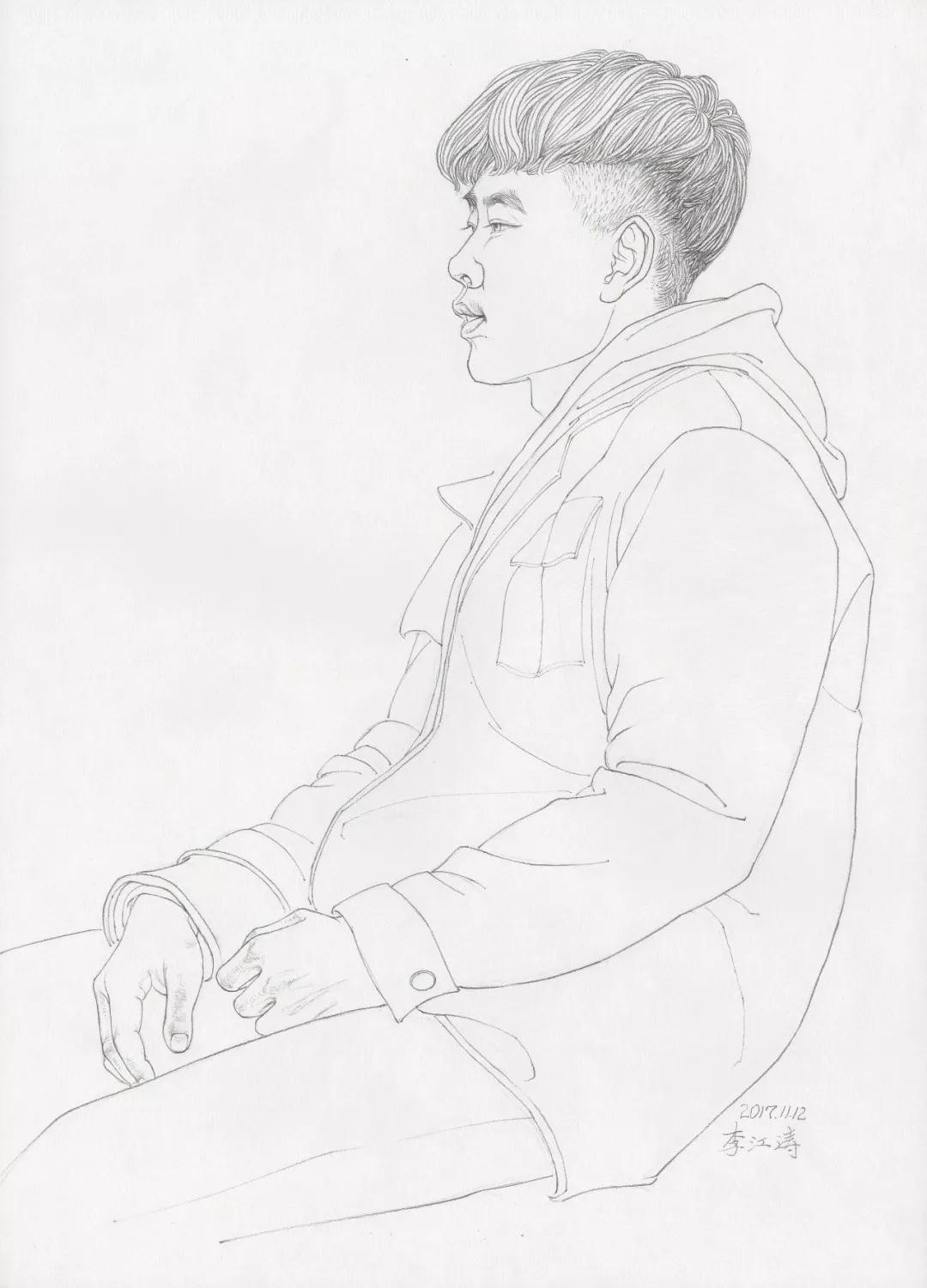 李江涛线描画作欣赏