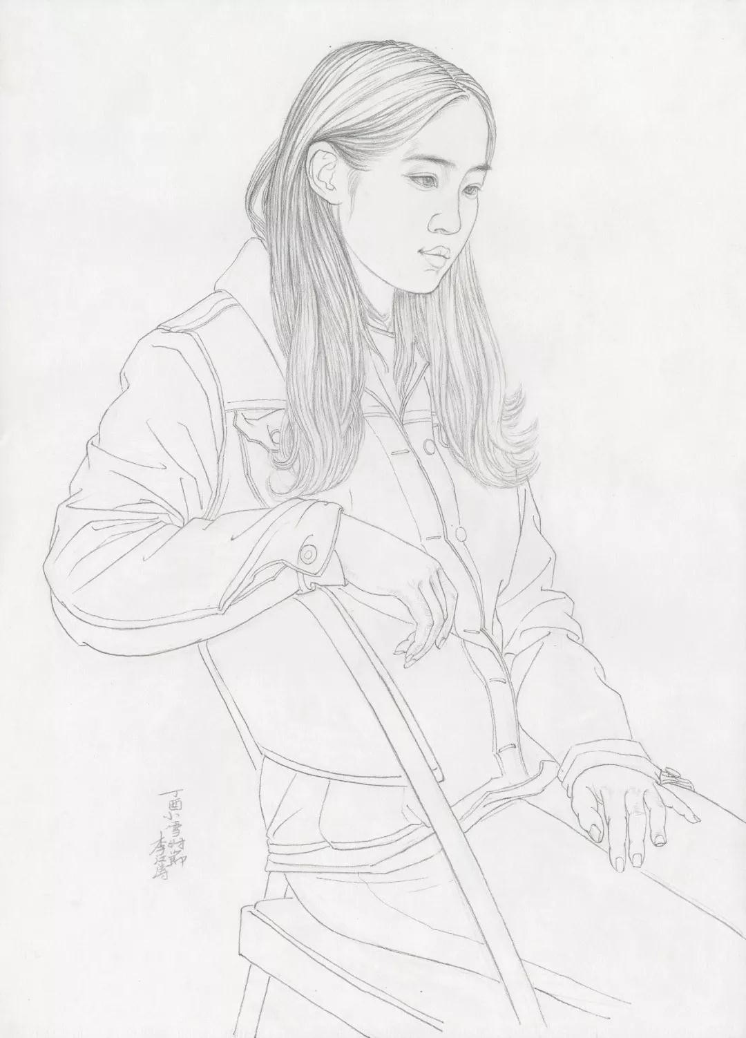 李江涛线描画作欣赏