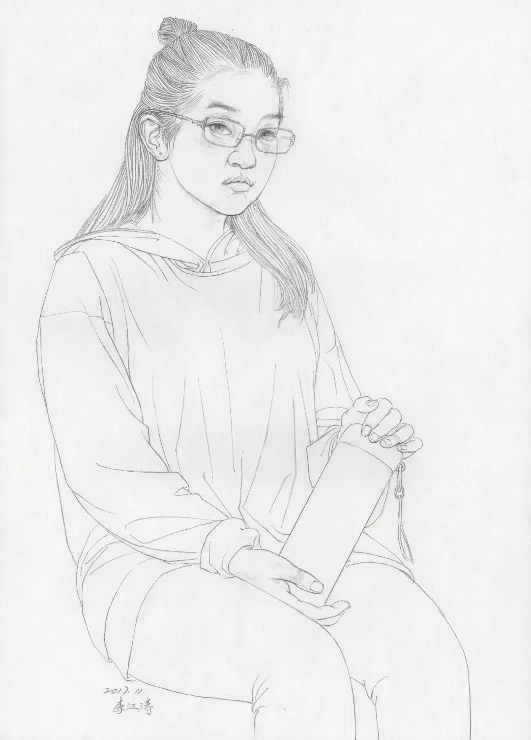 李江涛线描画作欣赏