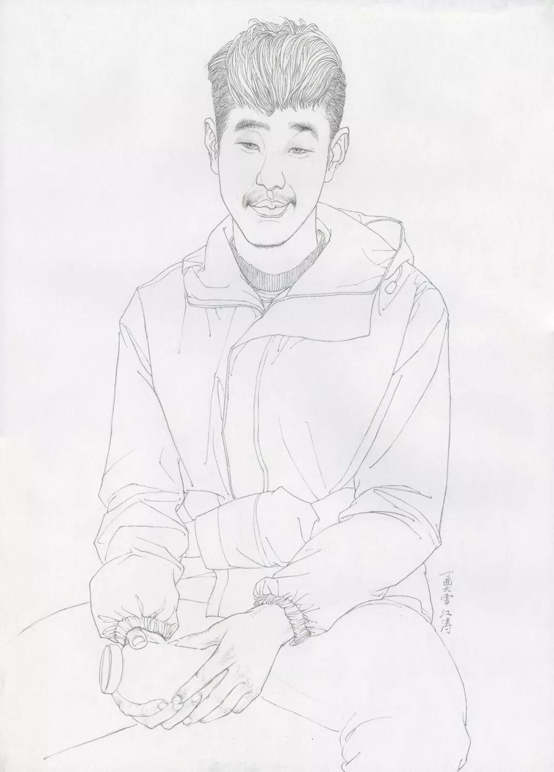 李江涛线描画作欣赏