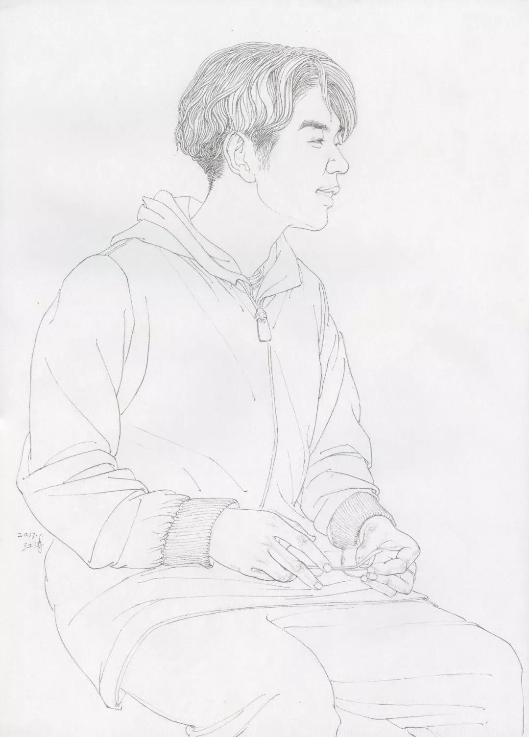 李江涛线描画作欣赏