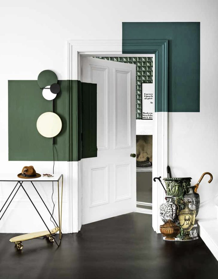 这样的拼色墙能让刷墙变得有趣味