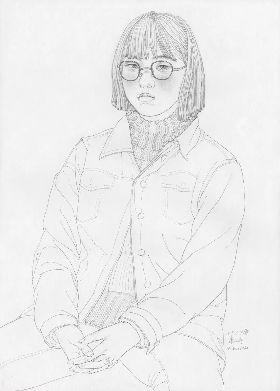 李江涛线描画作欣赏