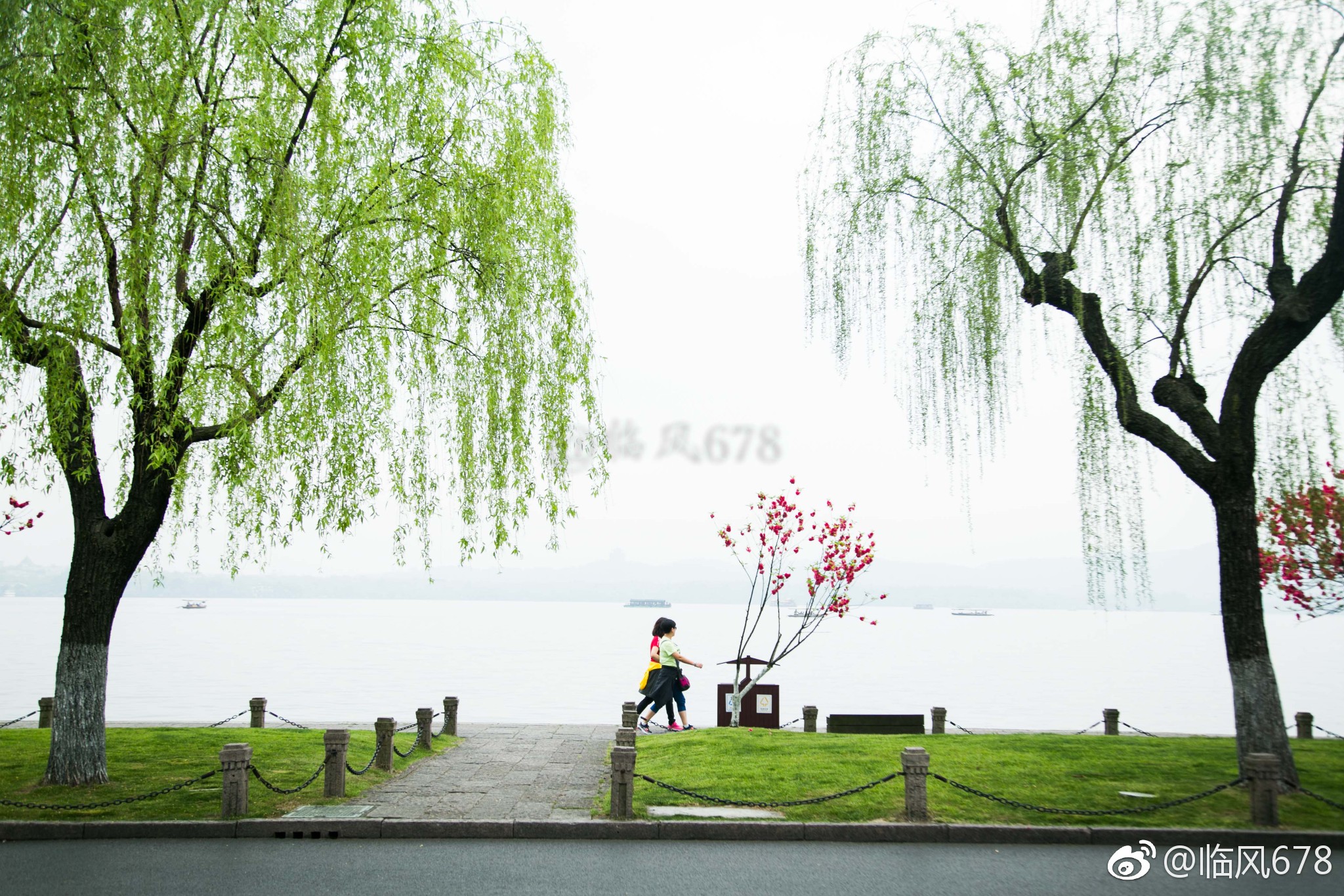 西湖美景四月天春风拂拂柳依依无数莺声燕语时