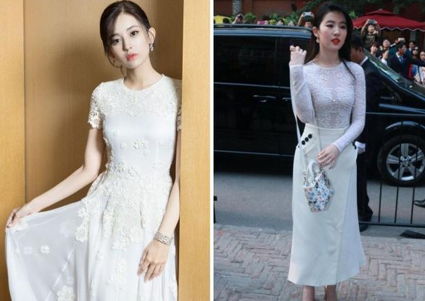 都穿着白色礼服的刘亦菲和古力娜扎,谁更加时尚呢?