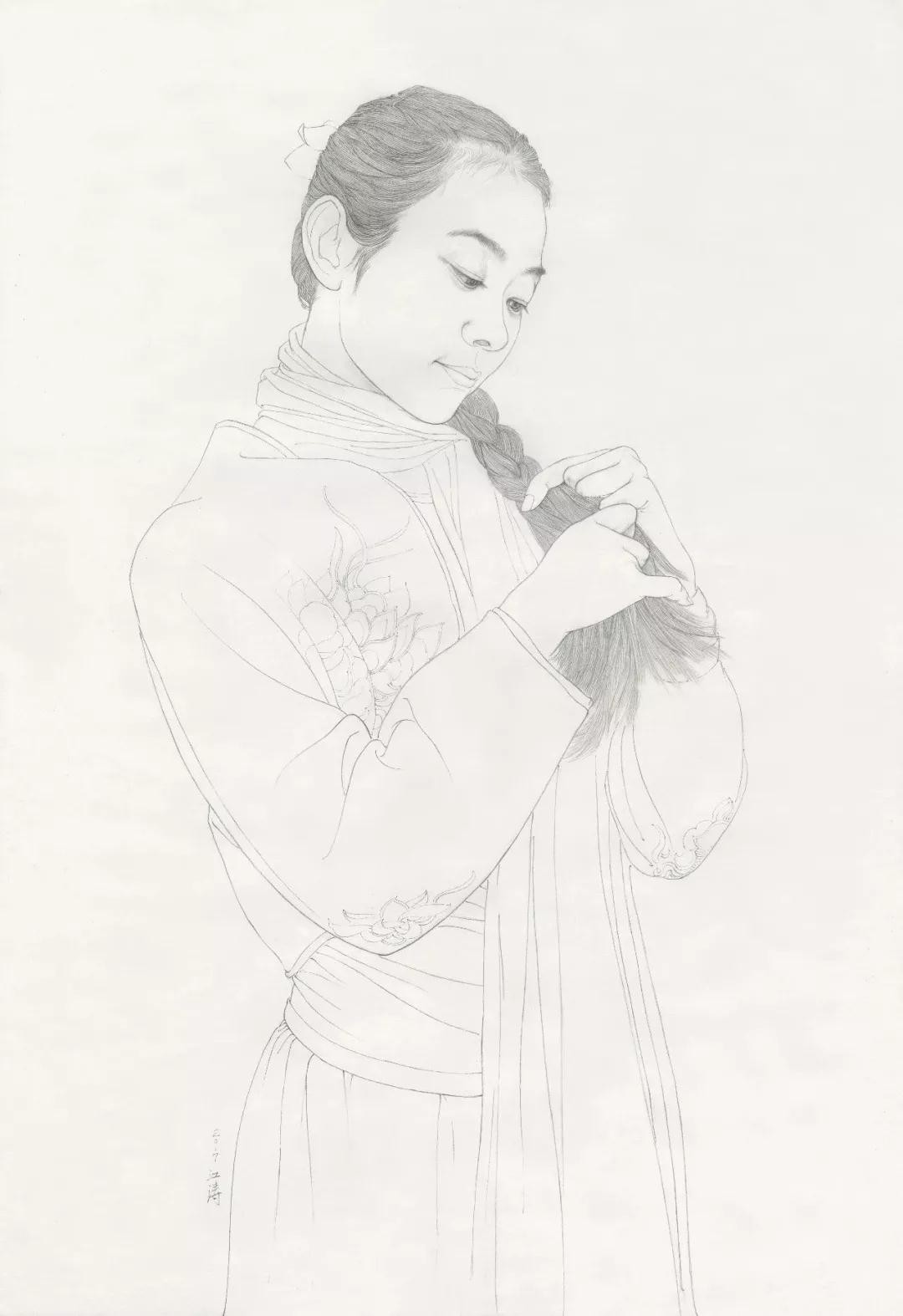 李江涛线描画作欣赏