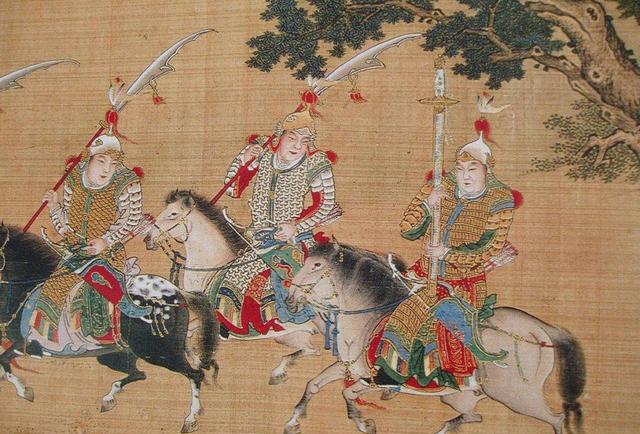 《出警入跸图》中,嘉靖皇帝及手捧长剑的侍卫