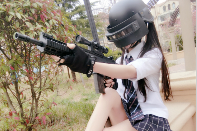 绝地求生可爱系吃鸡主播cosplay吃鸡游戏人物真实吃鸡选手