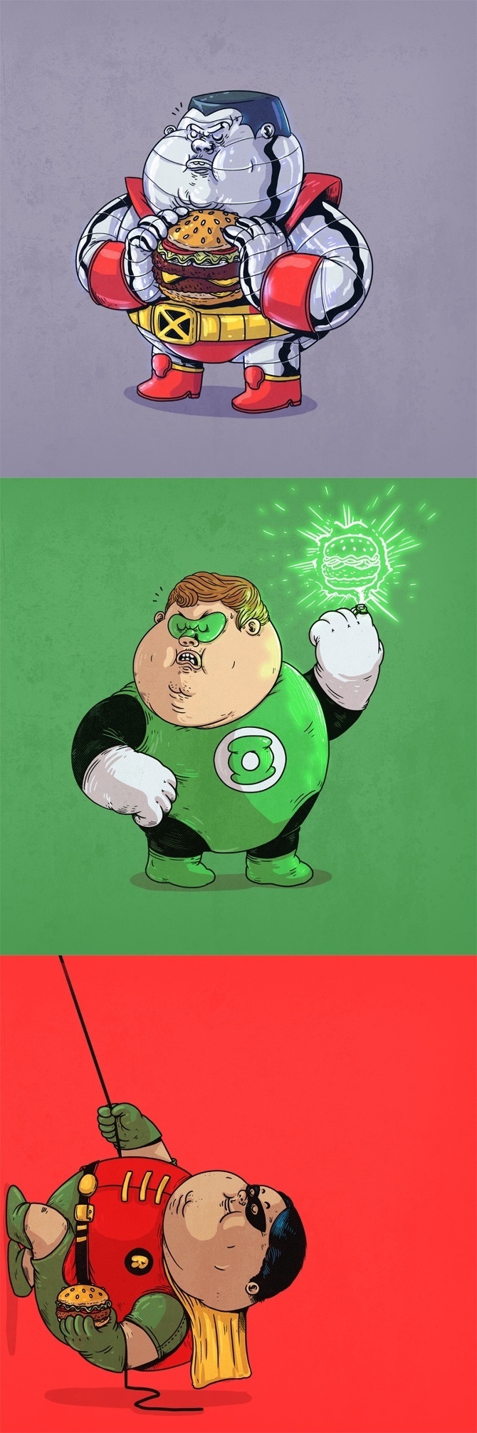 美国插画师alexsolis脑洞大开制作了一组胖版的超级英雄