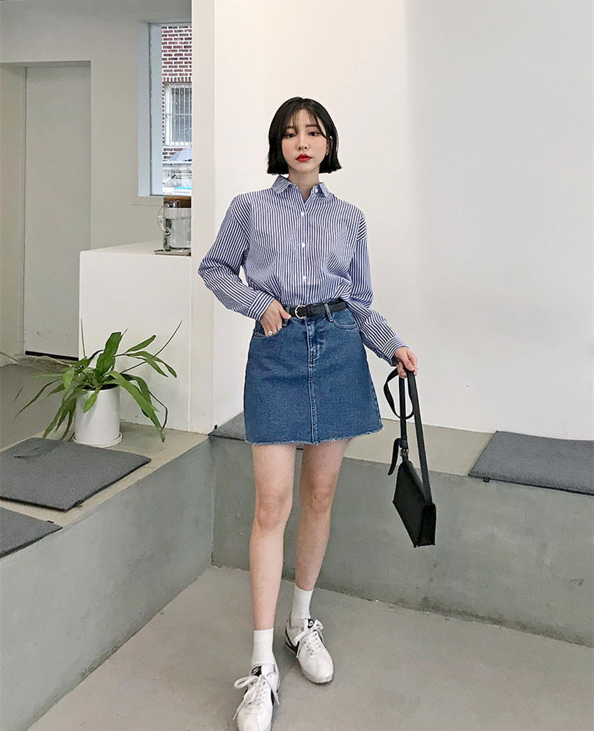 牛仔半身裙穿搭 开启夏日青春活力