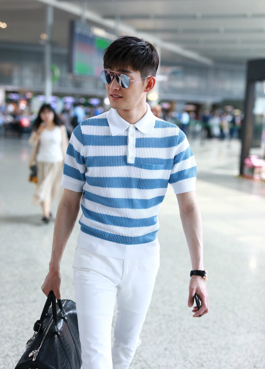 2018年5月17日,上海,张翰现身机场