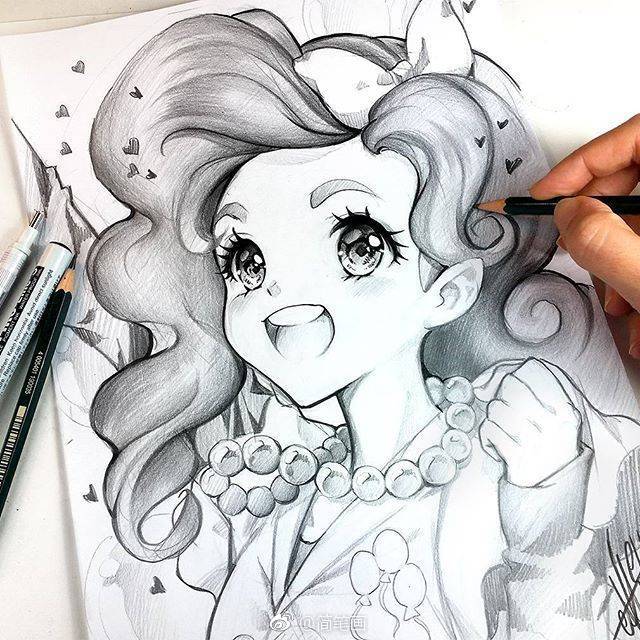 可爱的手绘动漫小姐姐插画师nashi