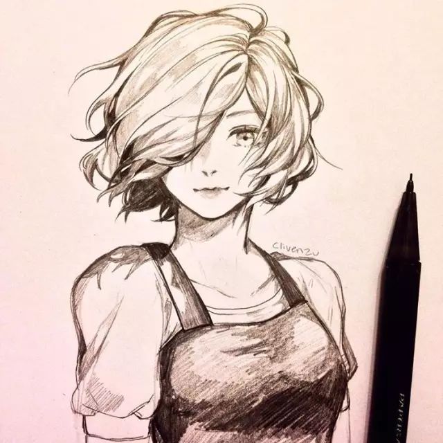 这样的素描美少女,你们喜欢嘛?|美少女|笔下|董香_新浪新闻