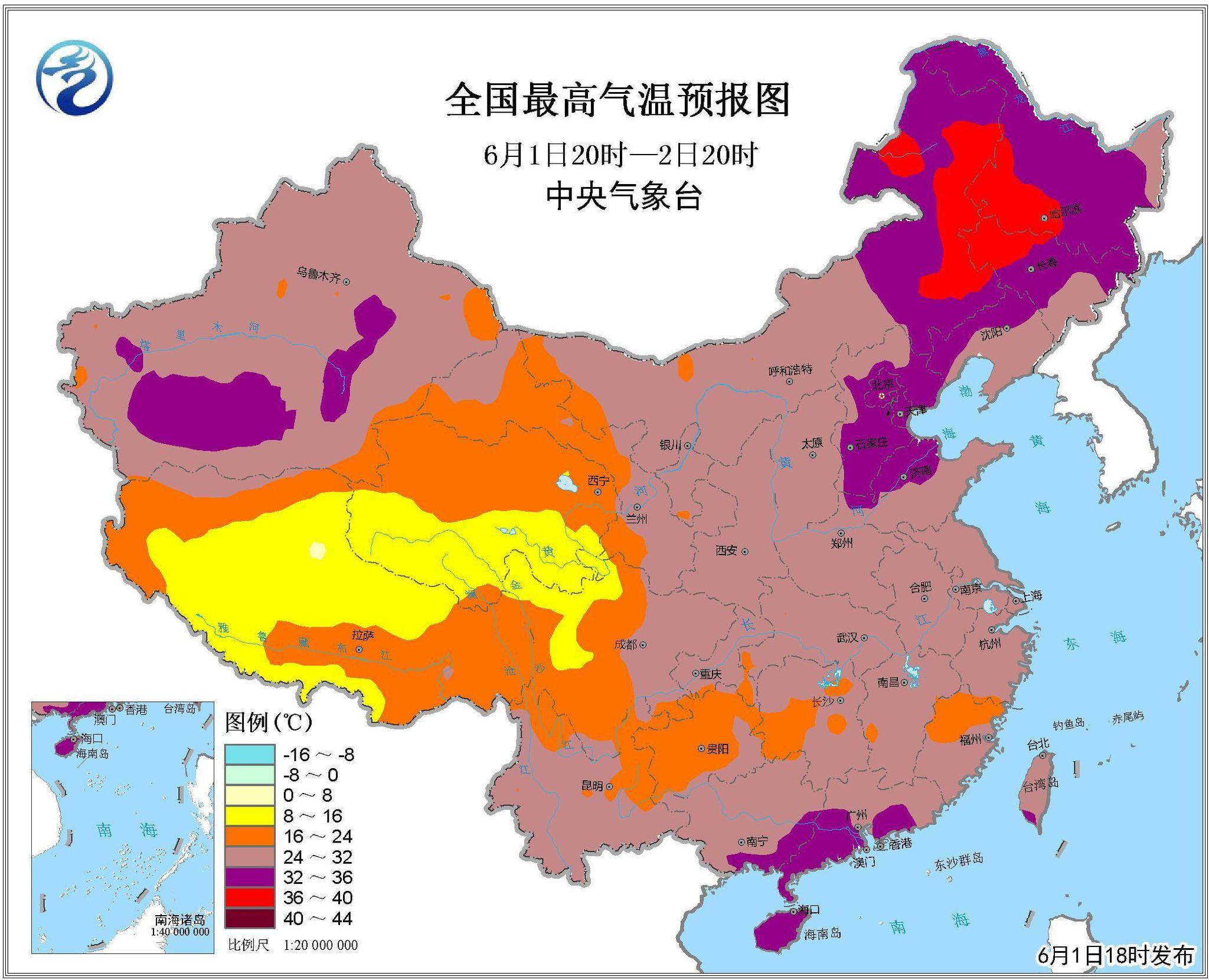 最高41度!干热气团猛攻,今天东北黑龙江比广东福建还要热!
