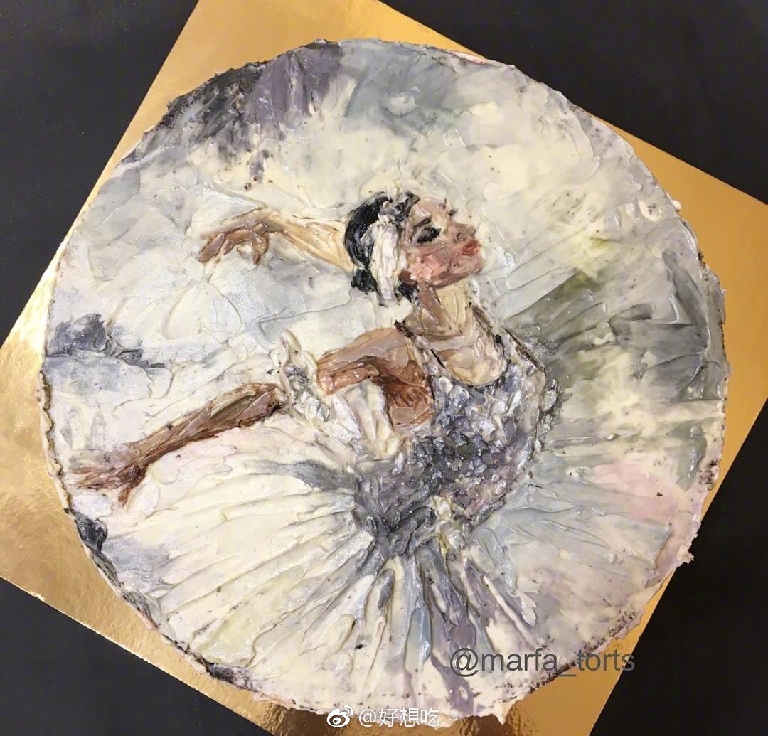 当蛋糕变成意境感极强的刮刀画真的超特别