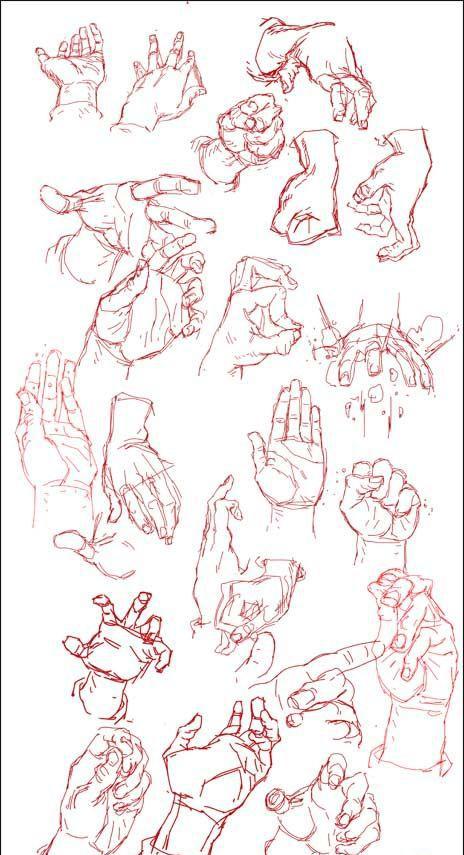 漫画教材手的绘画参考资料2